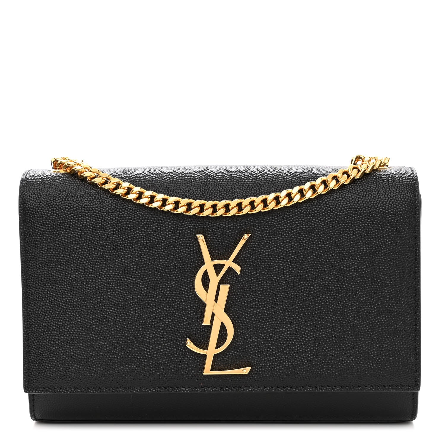 Saint Laurent Grain De Poudre Small Monogram Kate Satchel Black 1 of 9