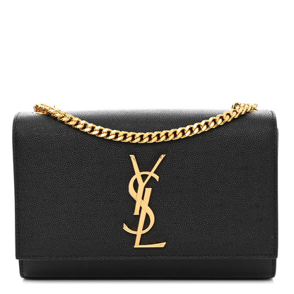 Saint Laurent Grain De Poudre Small Monogram Kate Satchel Black 1 of 9