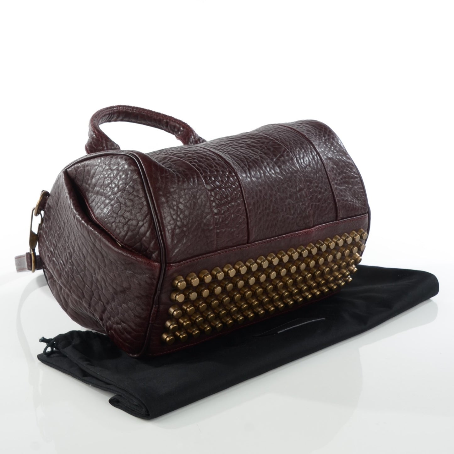 Pebbled Lambskin Rocco Beet Antique Brass Hardware