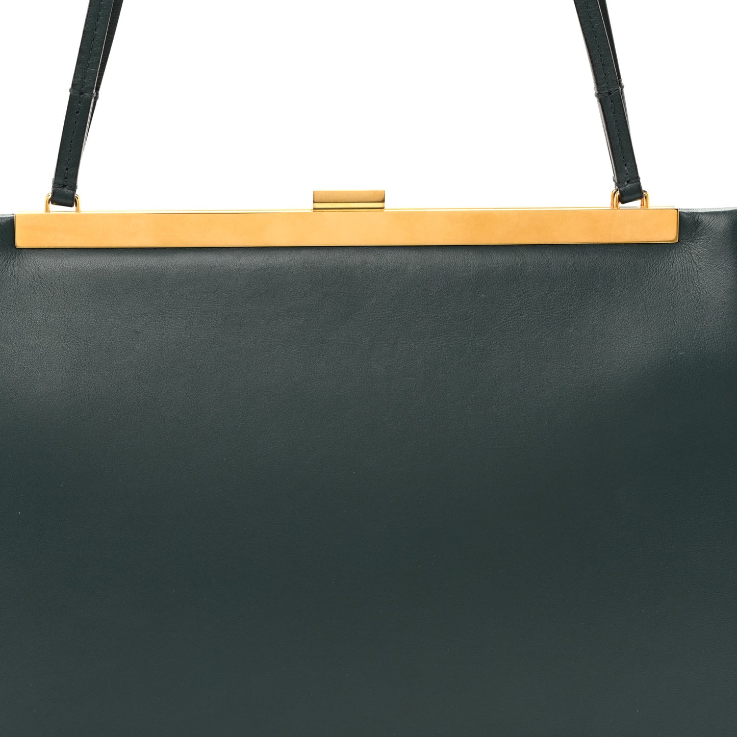 Smooth Calfskin Medium Clasp Shoulder Bag Forest