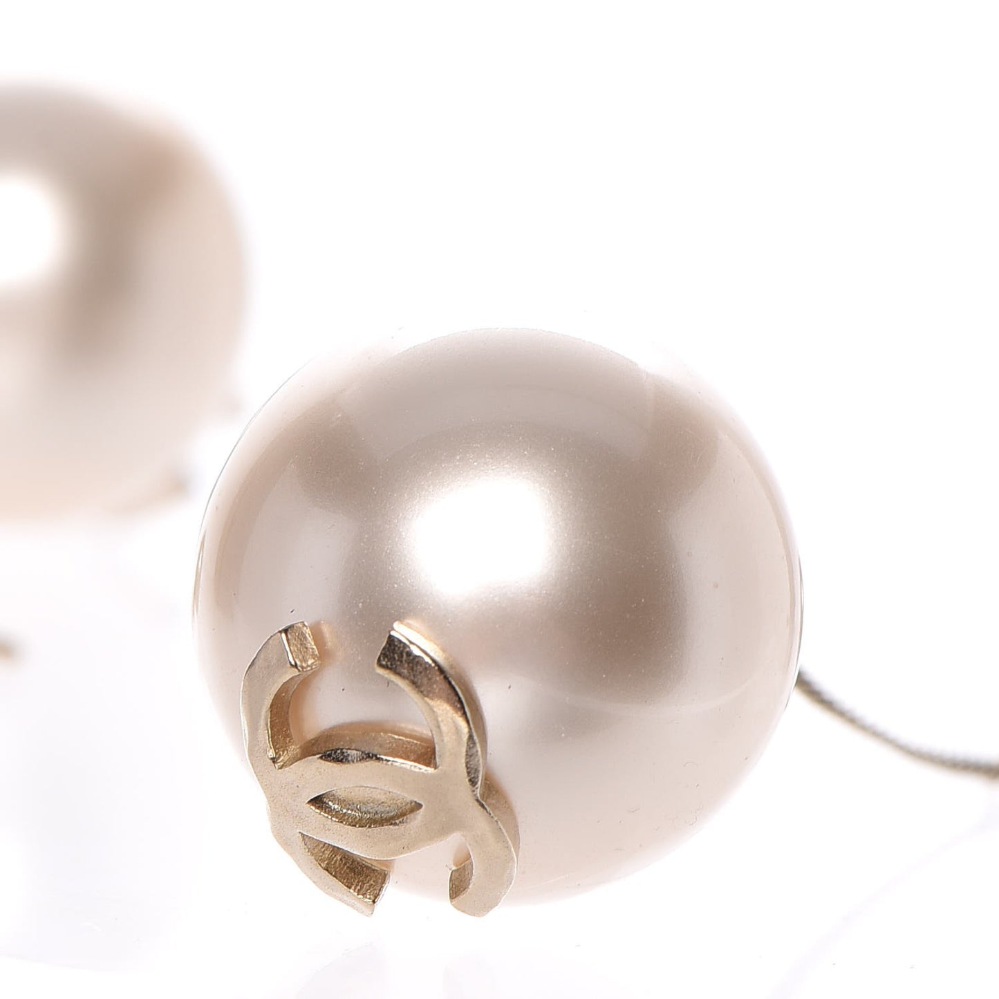 Pearl CC Drop Earrings Gold