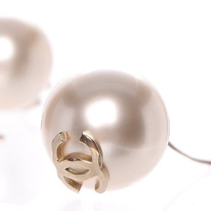 Chanel Pearl CC Drop Earrings Gold 4 of 6
