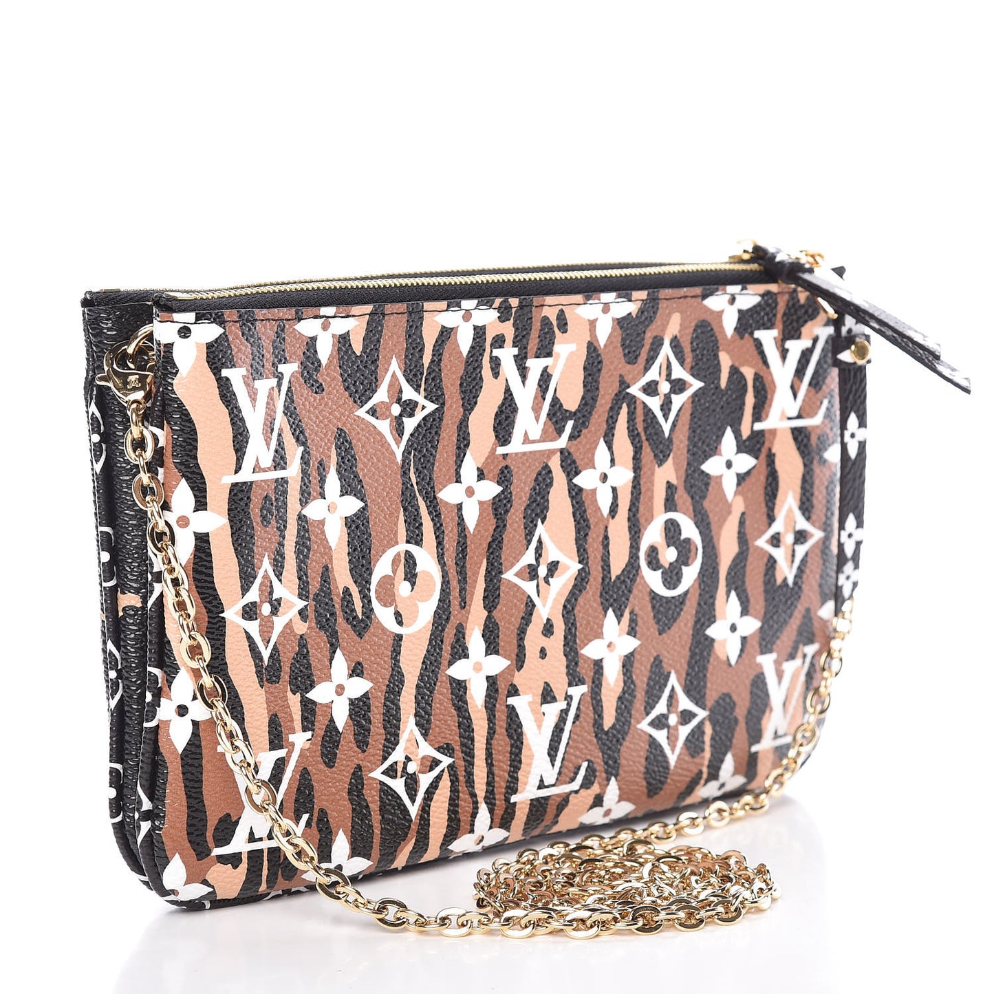 Monogram Giant Jungle Pochette Double Zip Black