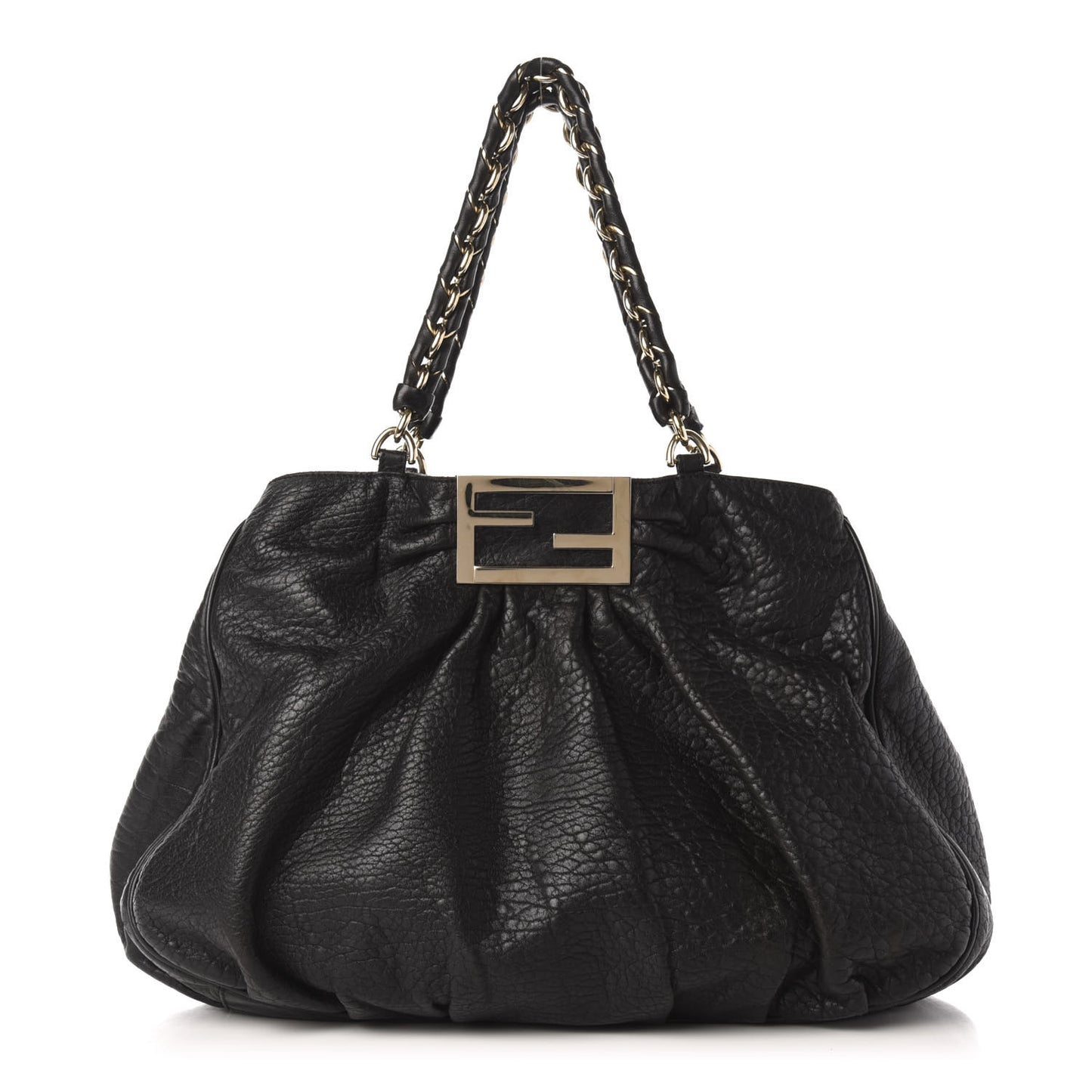 Crinkled Lambskin Mia Tote Black