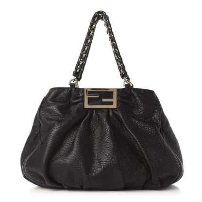 Fendi Crinkled Lambskin Mia Tote Black 1 of 11