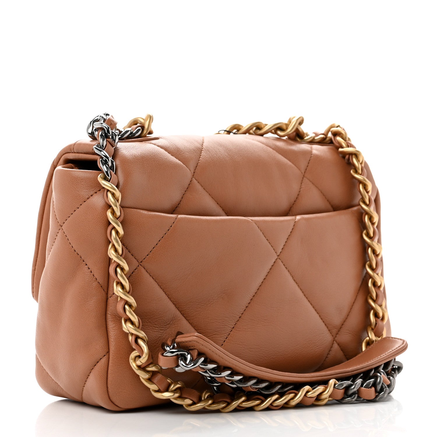 Chanel Lambskin Quilted Medium Chanel 19 Flap Brown 3 of 10
