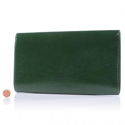 Saint Laurent Patent Belle de Jour Clutch Green 2 of 5