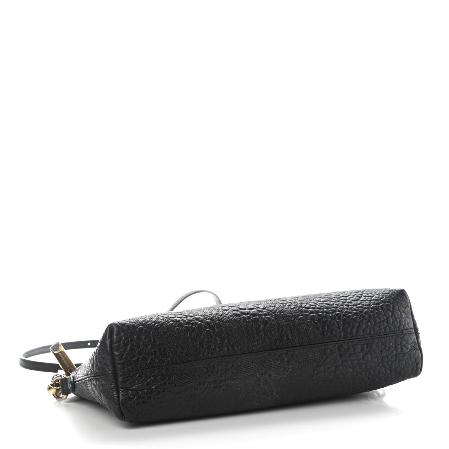 Burberry Signature Grain Calfskin Check Embossed Small Chichester Crossbody Clutch Bag Black 4 of 9