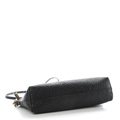 Burberry Signature Grain Calfskin Check Embossed Small Chichester Crossbody Clutch Bag Black 4 of 9