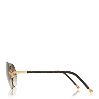 Louis Vuitton Monogram Petite Viola Pilote Aviator Sunglasses Z0571U Brown 3 of 8