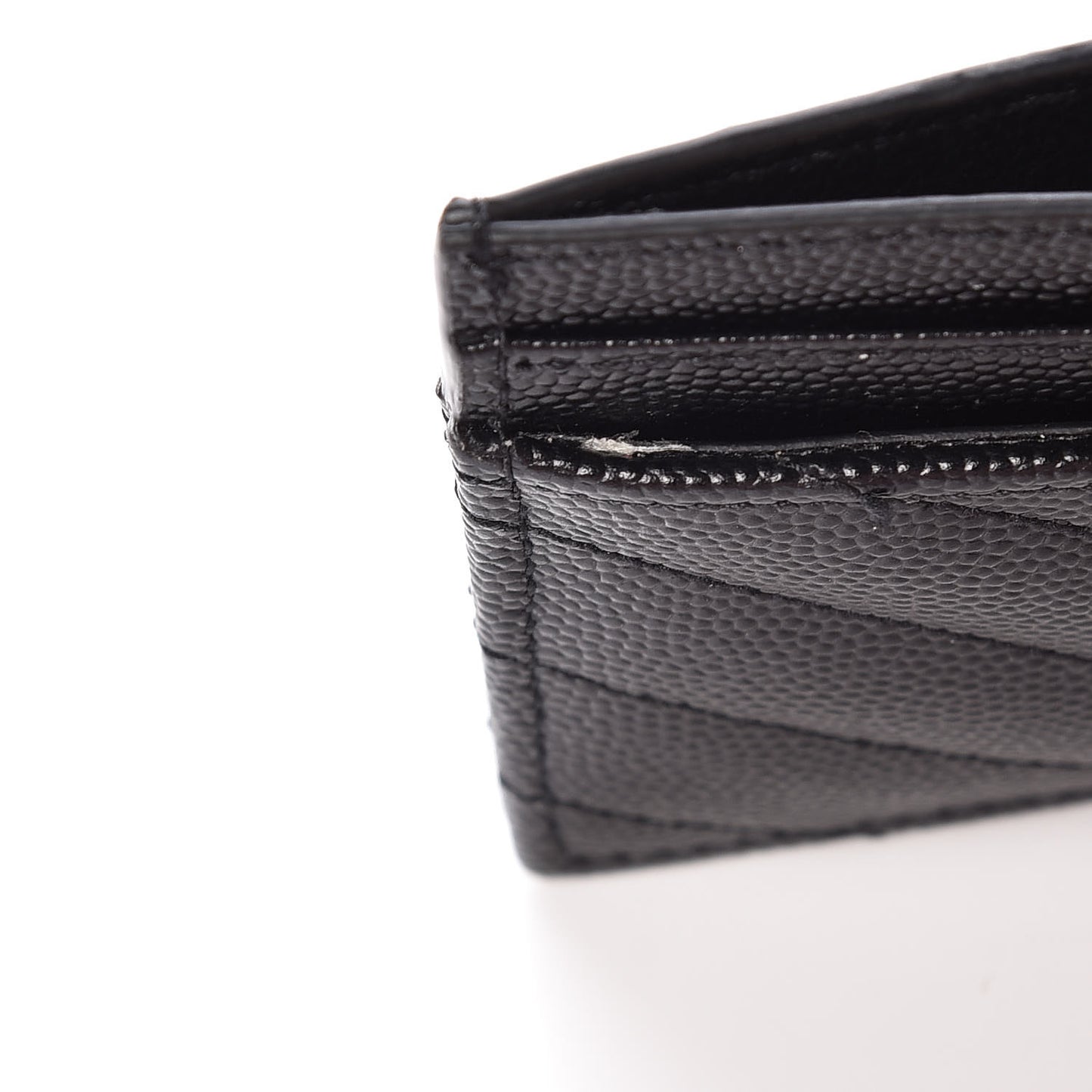 Grain De Poudre Matelasse Chevron Monogram Credit Card Case Black