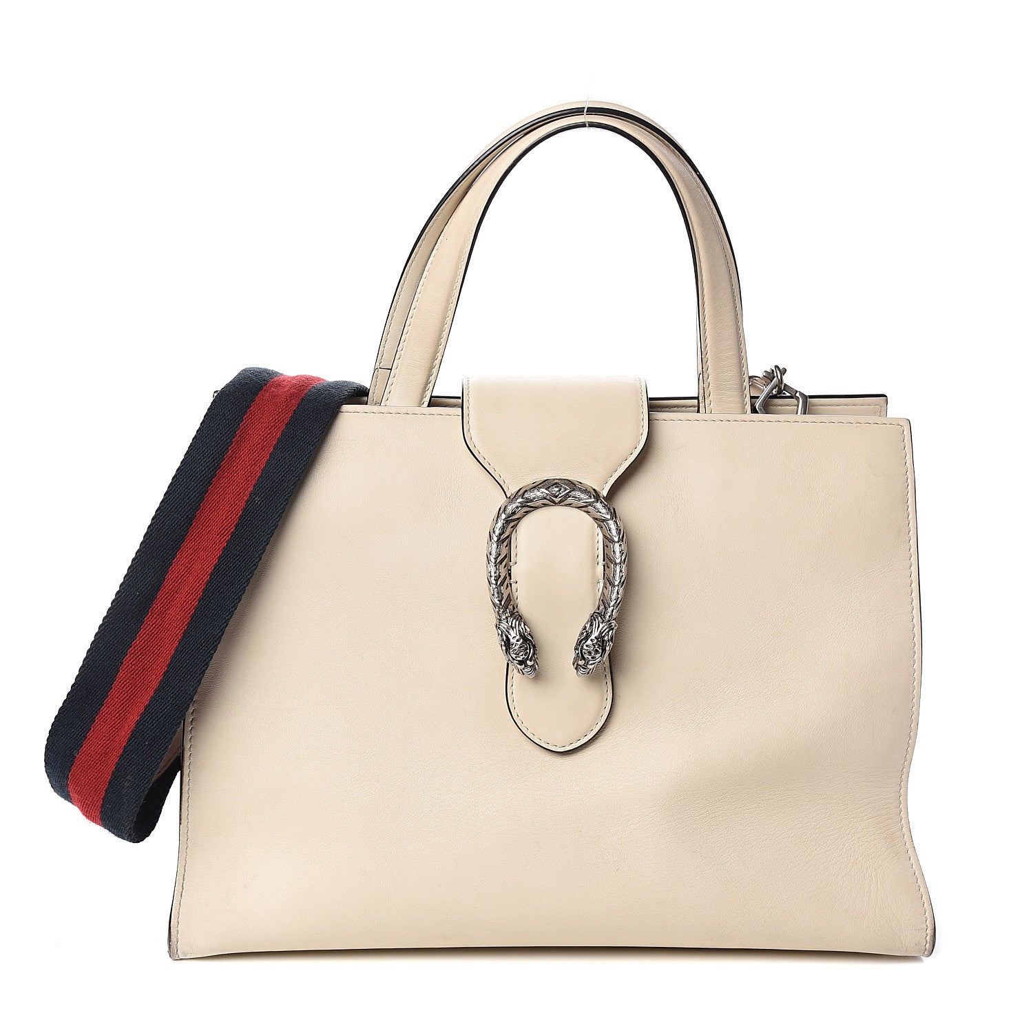 Gucci Calfskin Web Medium Dionysus Tote Bag White 1 of 16