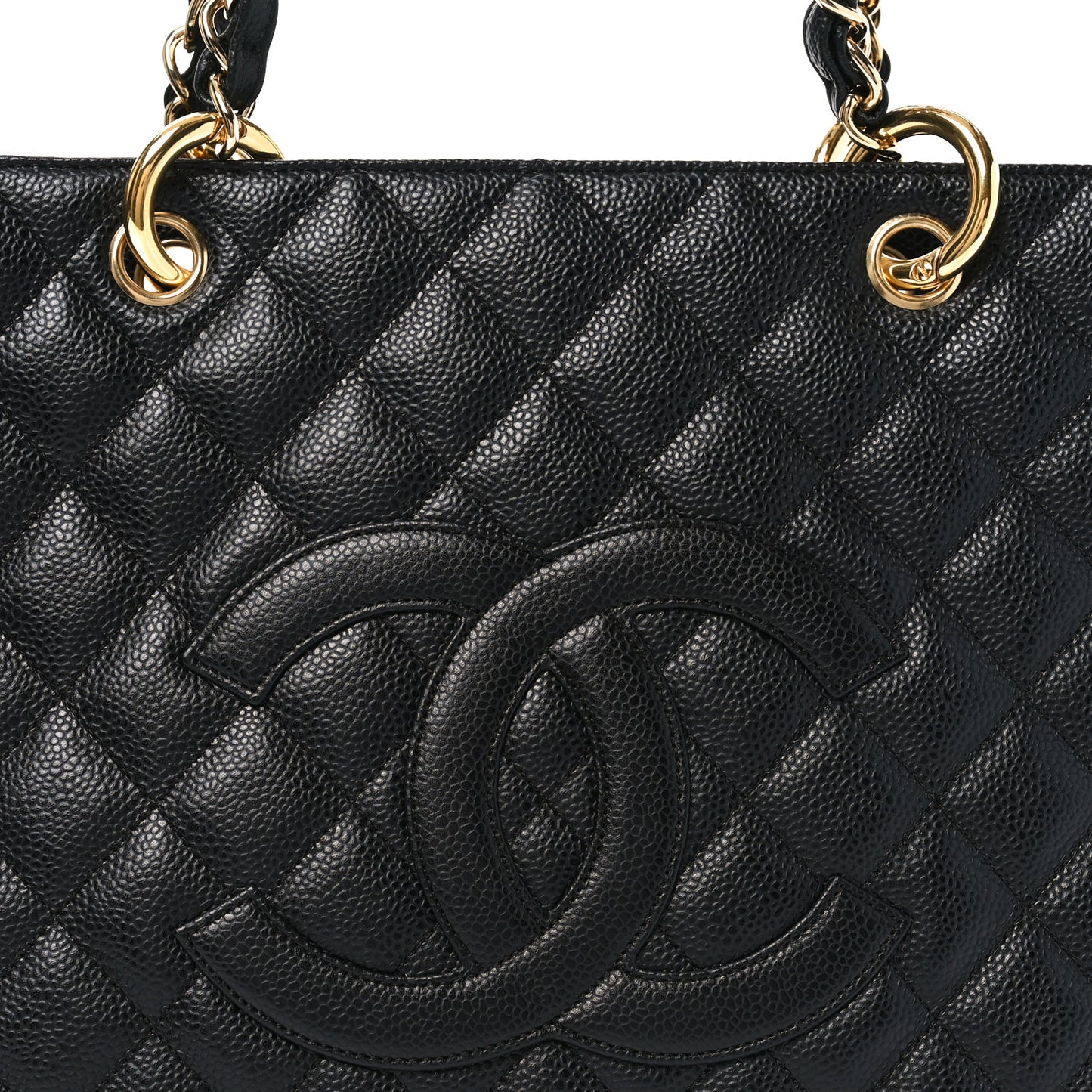 Caviar Quilted Grand Shopping Tote GST Black