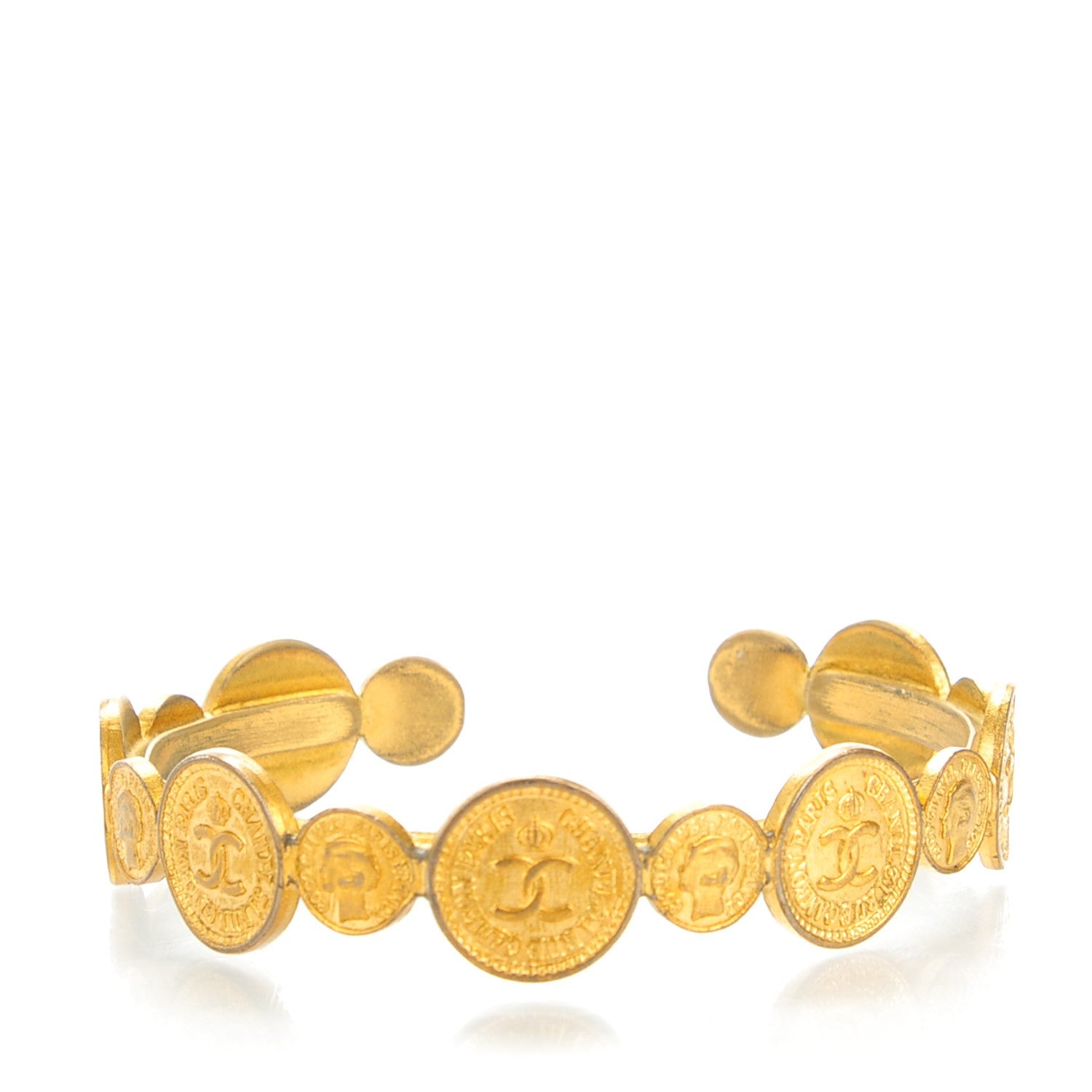Chanel Medallion Coin CC Cuff Gold 1 of 4