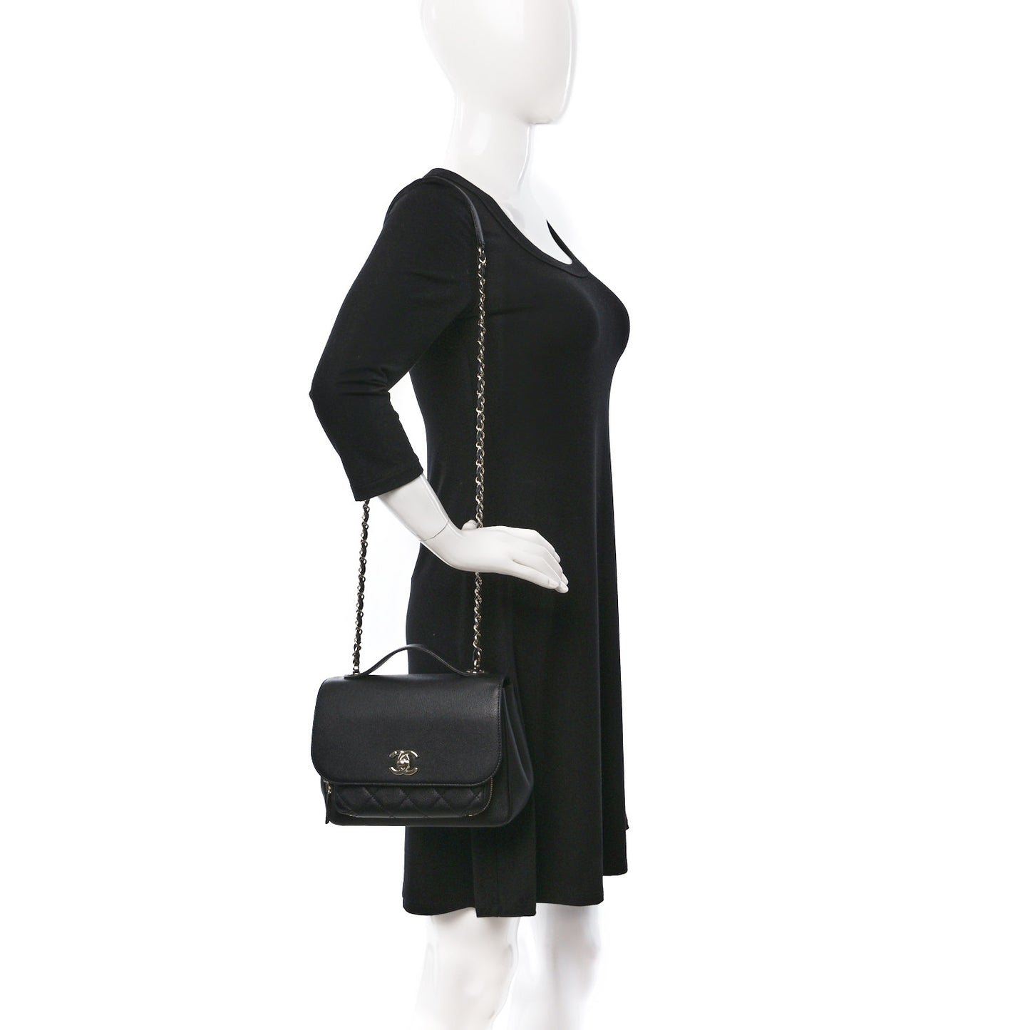 Caviar Quilted Medium Business Affinity Flap Black