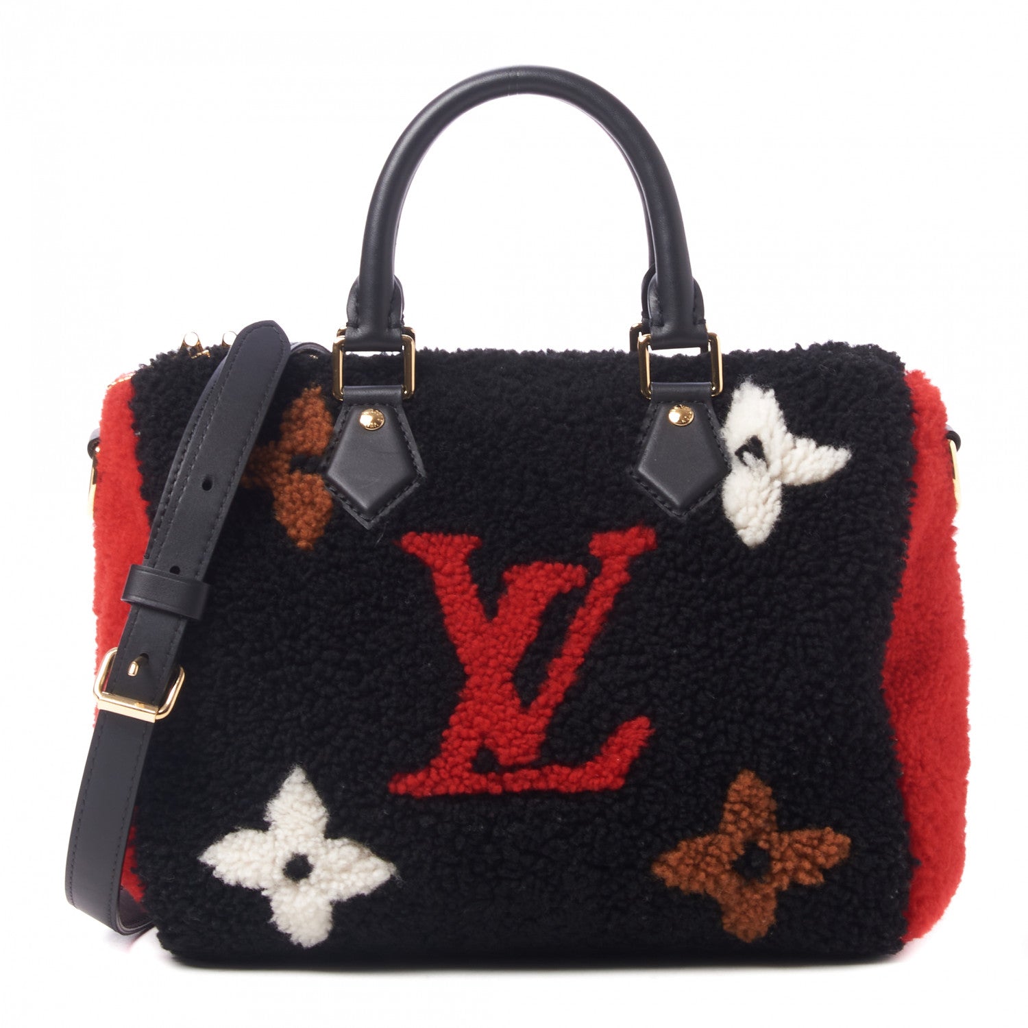 Louis Vuitton Monogram Teddy Speedy Bandouliere 25 Red 2 of 8