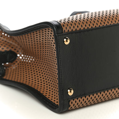 Fendi Vitello Liberty Glossy Lambskin Perforated Medium Peekaboo X-Lite Sand Mimosa Black 9 of 10