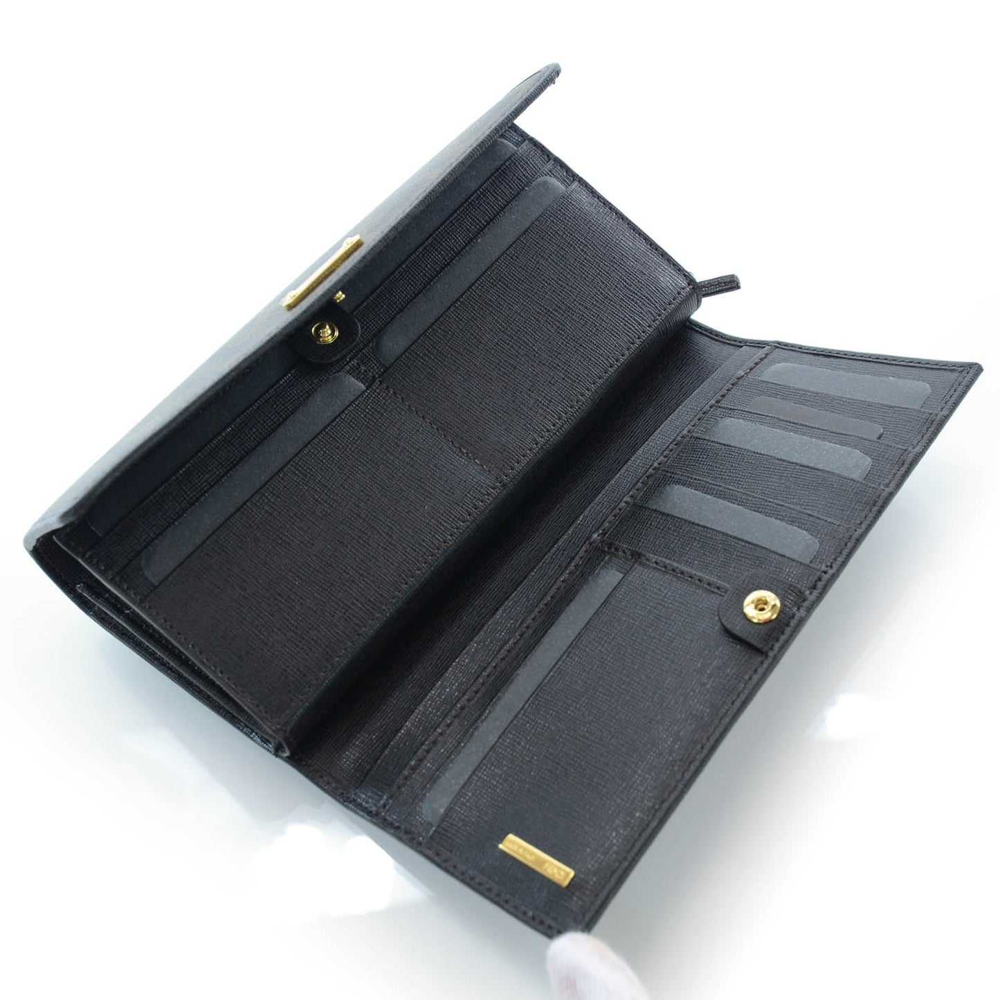 Zucca Spalmati Vitello Elite Continental Wallet Tobacco Ebano