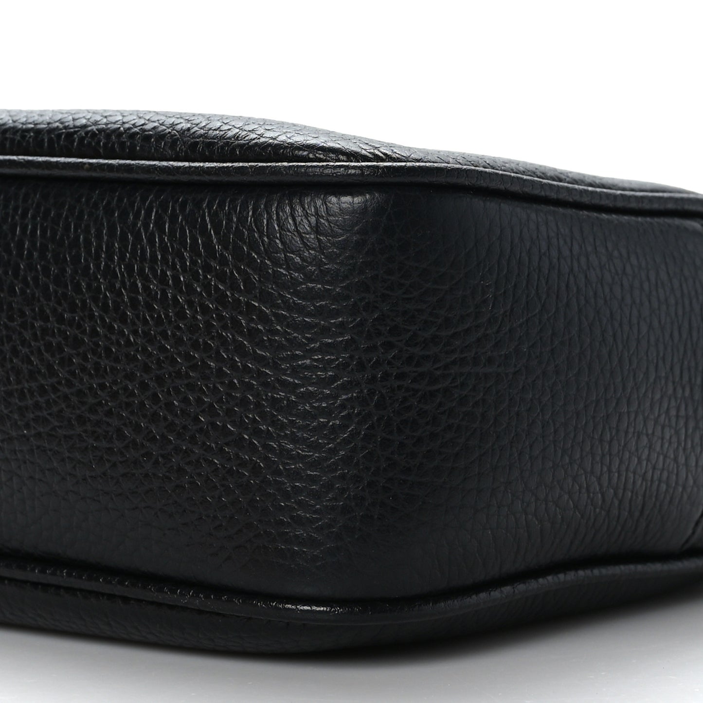 Pebbled Calfskin Small Soho Disco Bag Black