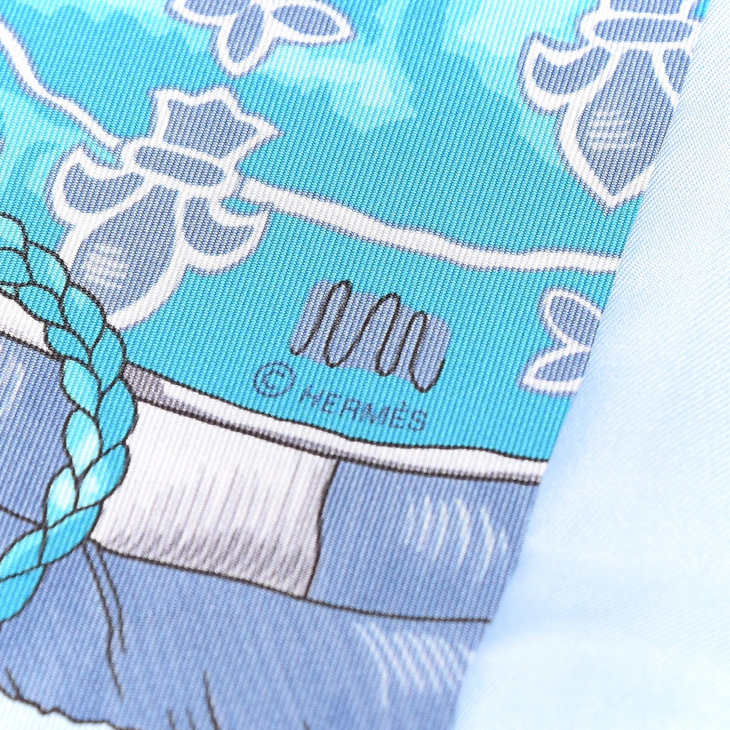 Silk Les Cles Maxi Twilly Royal Bleu Petrol Sky Bleu