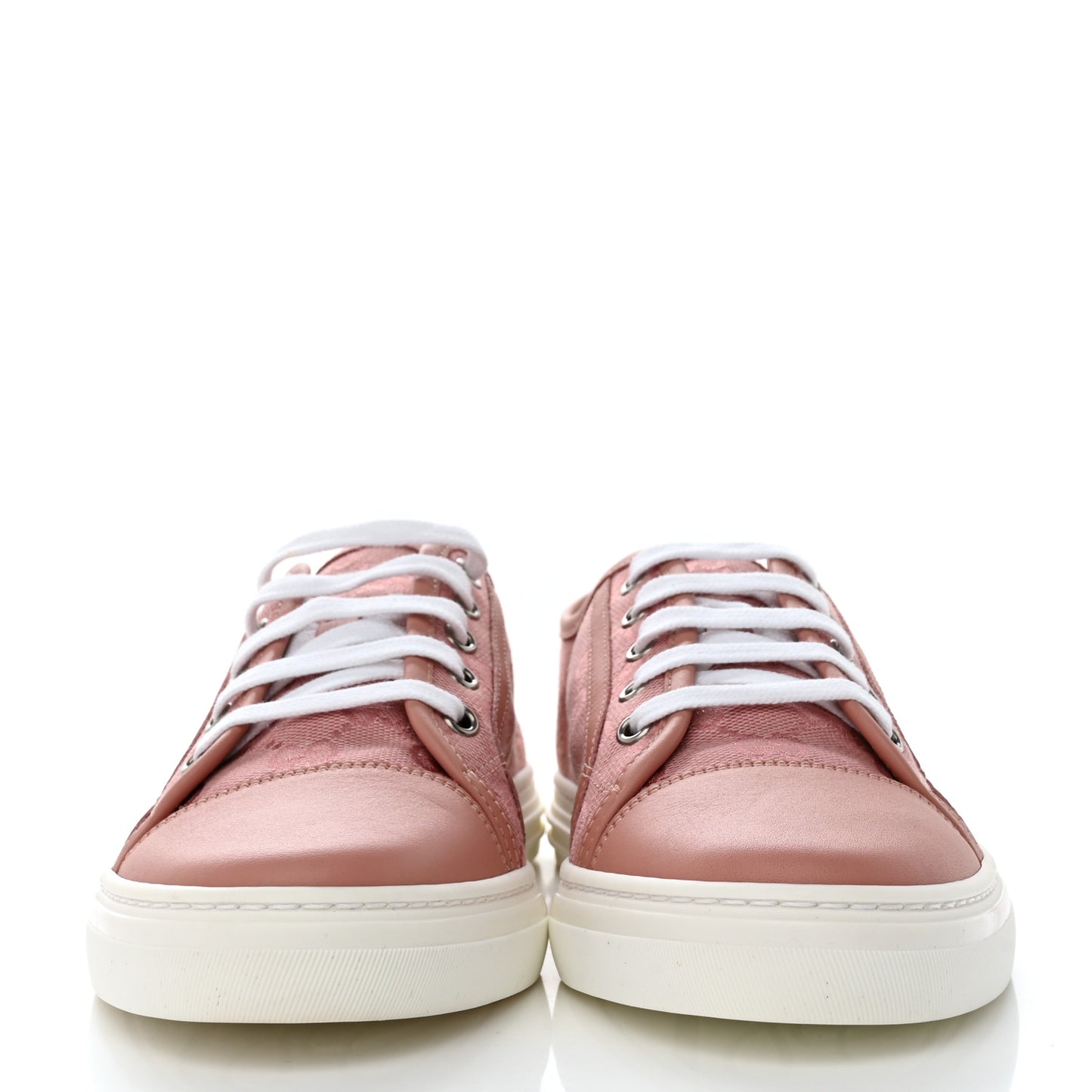 GG Monogram Calfskin Womens Low Top Sneakers 38.5 Pink Soft Pink