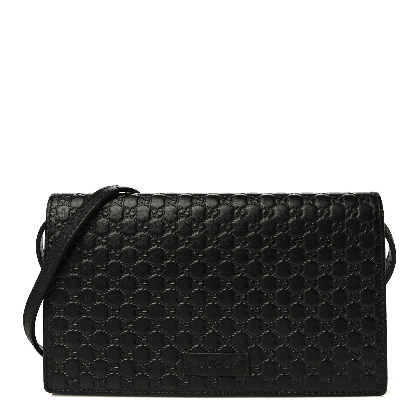 Microguccissima Crossbody Wallet Black