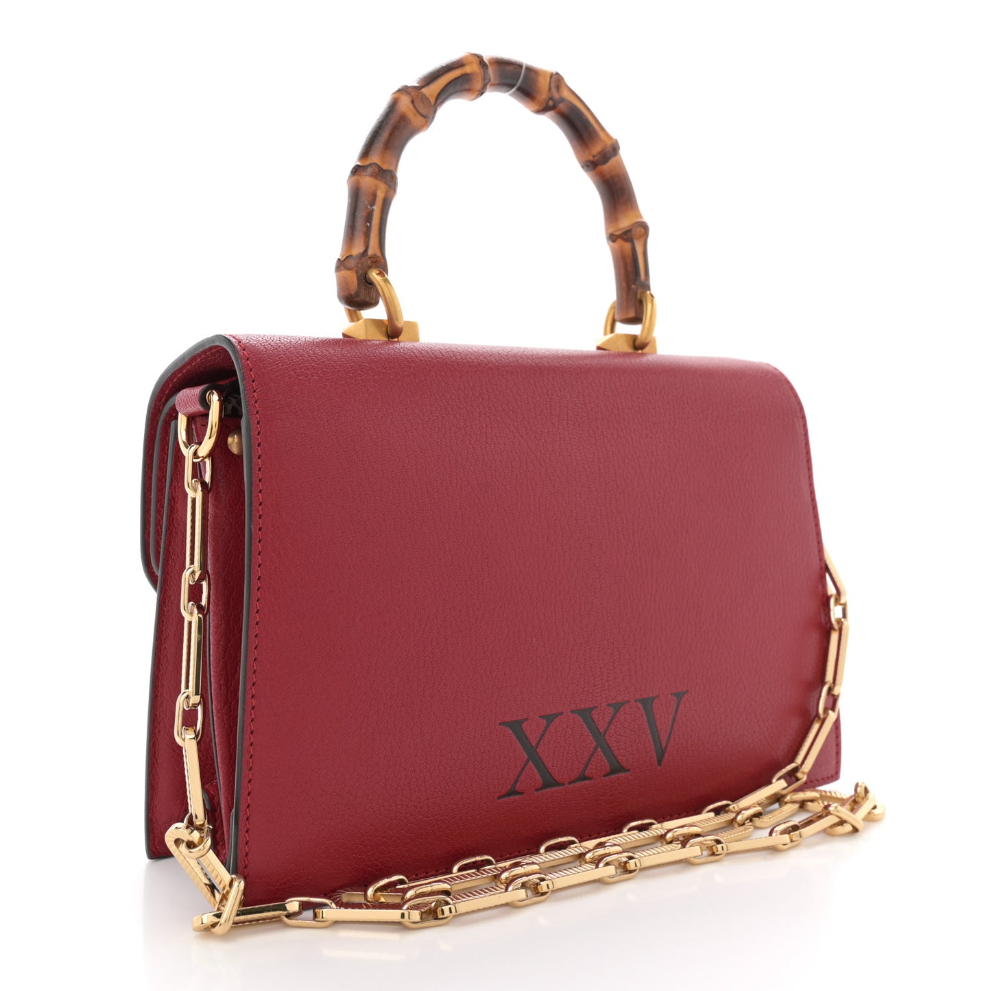 Calfskin Snakeskin Studded Small Ottilia Top Handle Bag Hibiscus Red