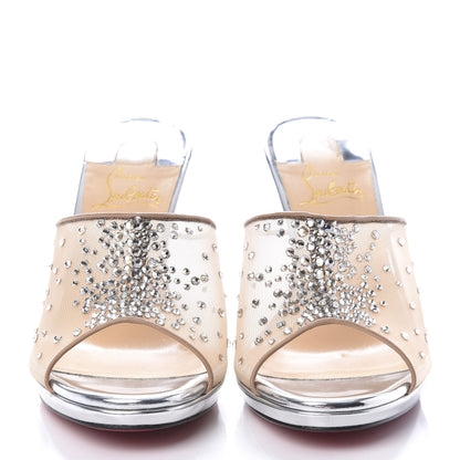 Christian Louboutin Rete Nappa Specchio Violas 100 Mule 36.5 Version Silver 2 of 8