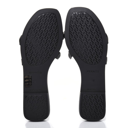 Hermes Rubber Aloha Sandals 36 Black 5 of 8
