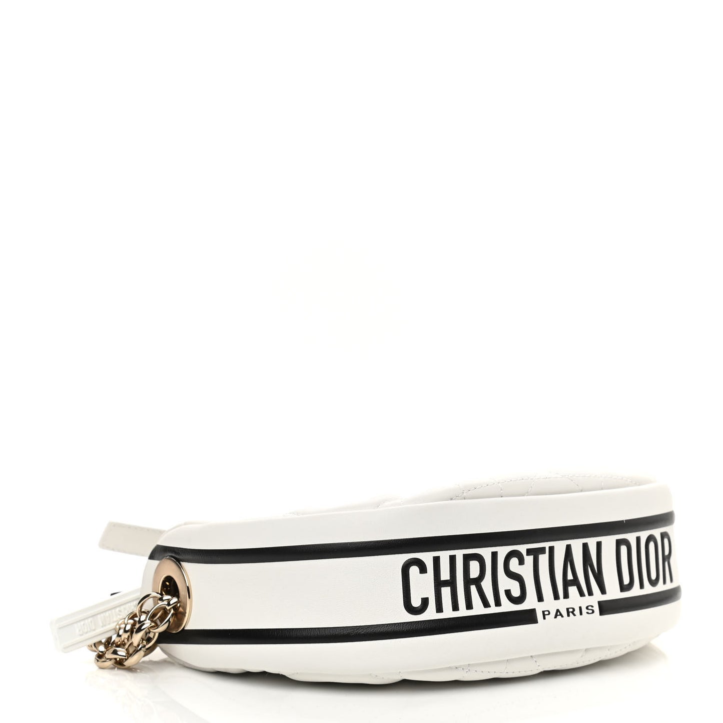 Lambskin Cannage Small Dior Vibe Hobo Bag White