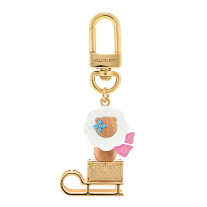 Louis Vuitton Metal Wood Vivienne Petula Sled Bag Charm Key Holder 1 of 3