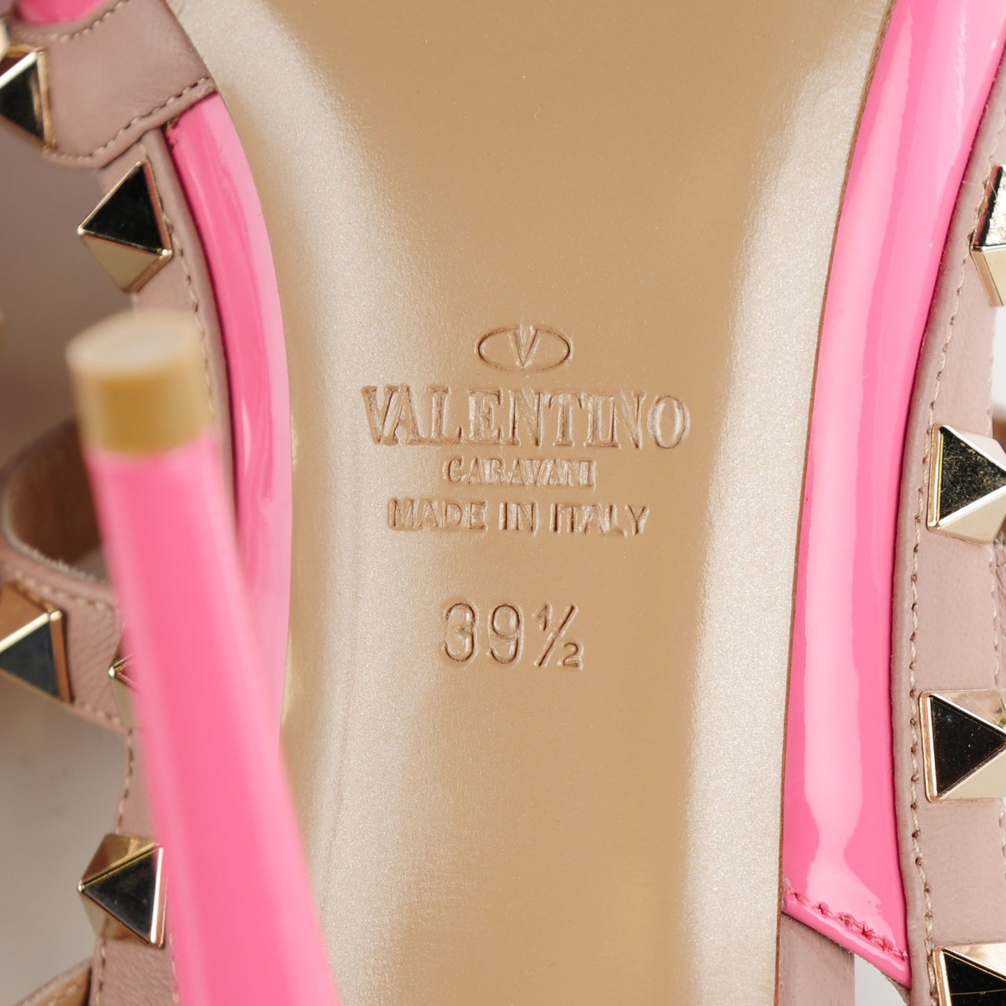 Patent Rockstud Ankle Strap 100mm Pumps 39.5 Ninphea Poudre