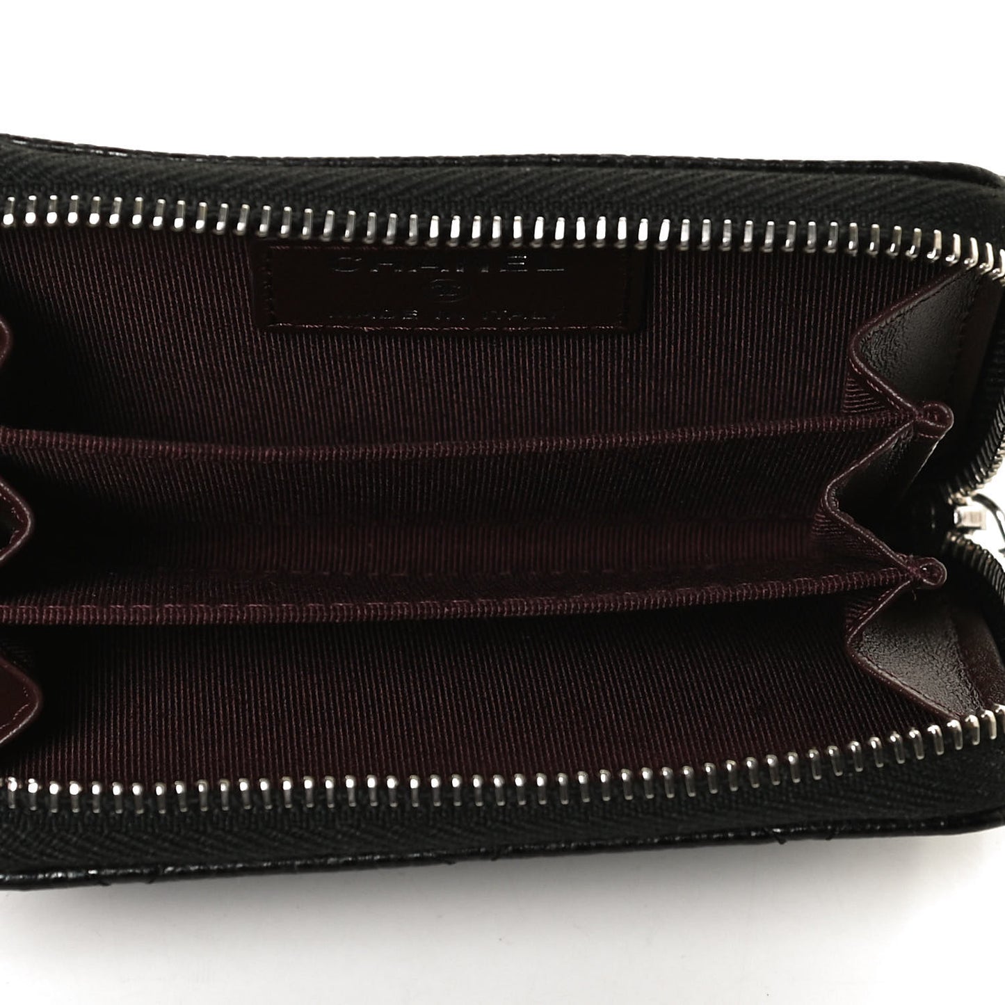 Caviar Quilted Zip Coin Purse Black