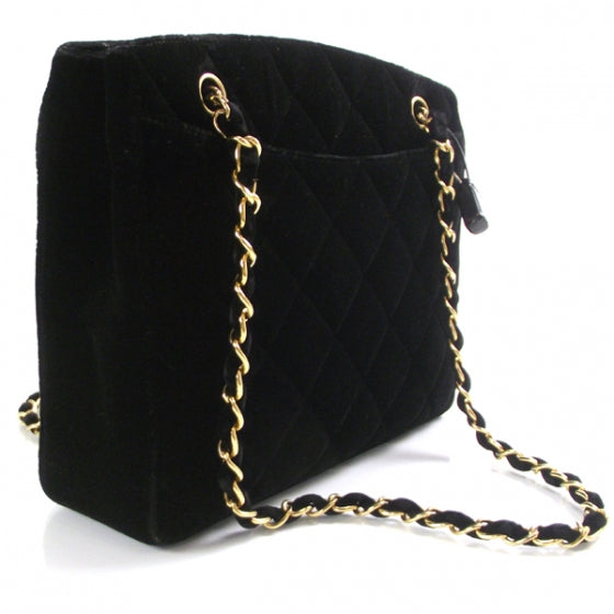 Velvet Quilted Shoulder Bag