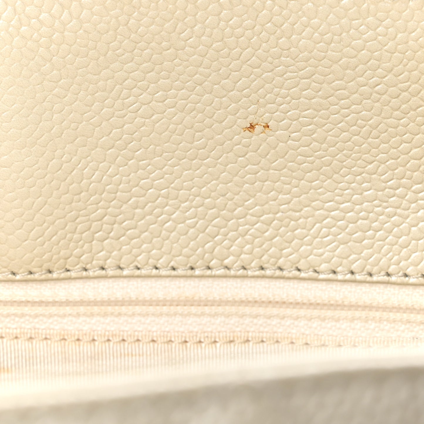 Metallic Caviar Quilted Grand Shopping Tote GST Pearl