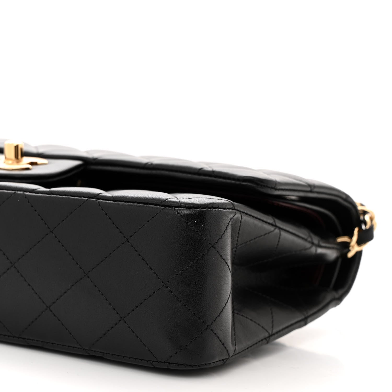 Chanel Lambskin Quilted Medium Double Flap Black 10 of 10