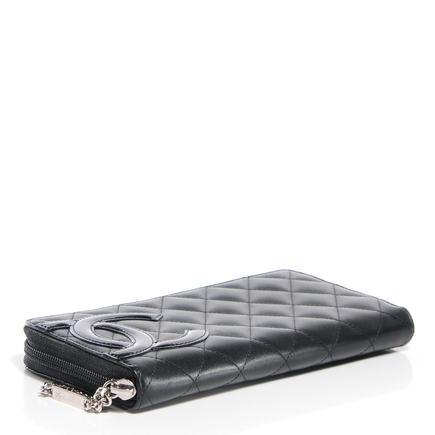 Chanel Calfskin Quilted Cambon Large Gusset Zip Around Wallet Black 4 of 8
