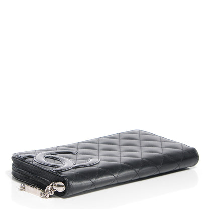 Chanel Calfskin Quilted Cambon Large Gusset Zip Around Wallet Black 4 of 8
