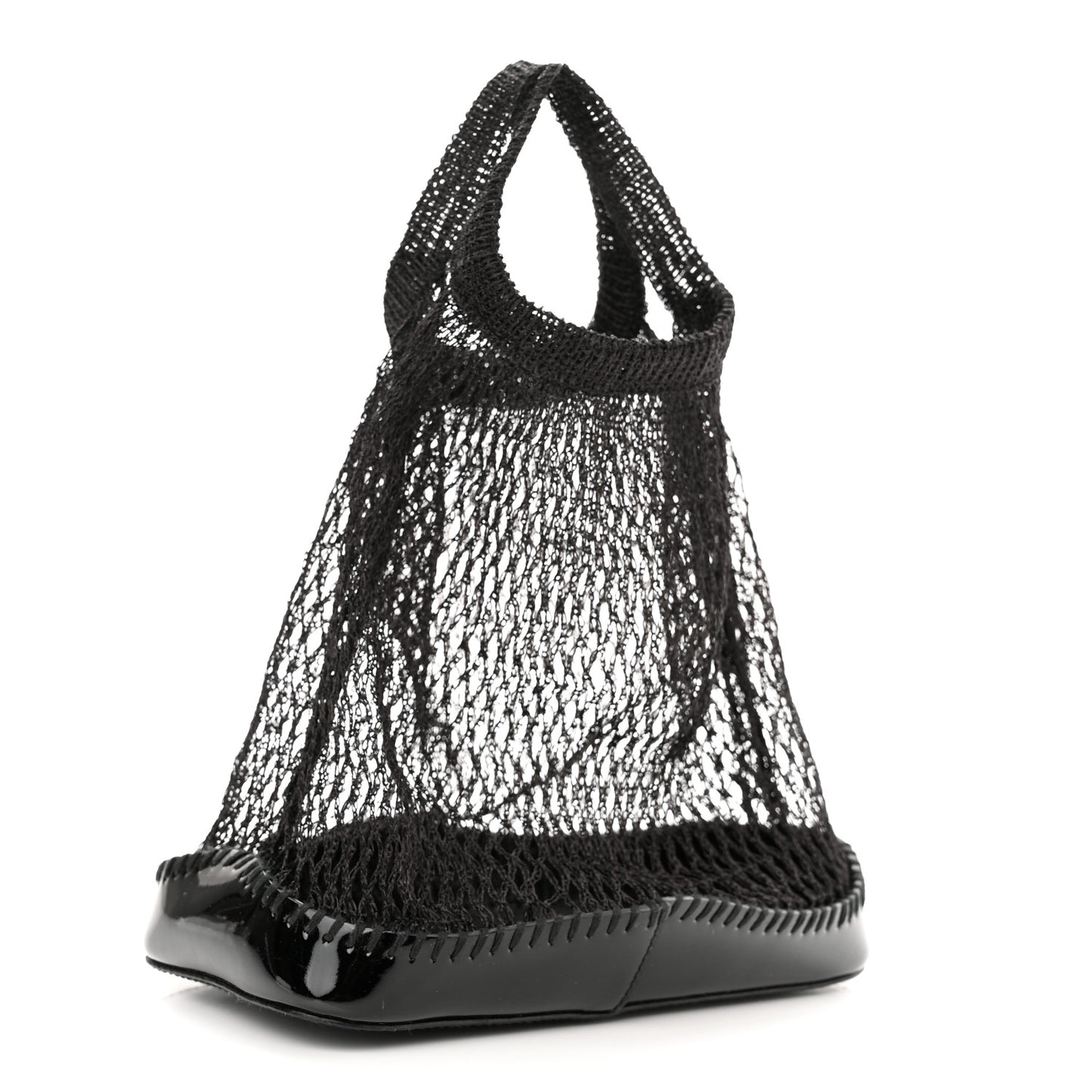 Tessuto Mesh Patent Rete Bag Black