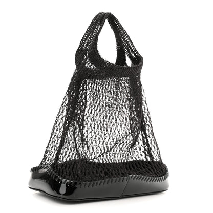 Prada Tessuto Mesh Patent Rete Bag Black 3 of 9