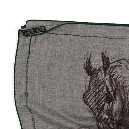 Hermes Cashmere Silk Pirouette au Galop Shawl 140 Gris Chine Prune Vert 3 of 3
