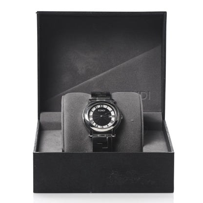 Fendi Stainless Steel 38mm Round Quadro Quartz Watch Black 7 of 7