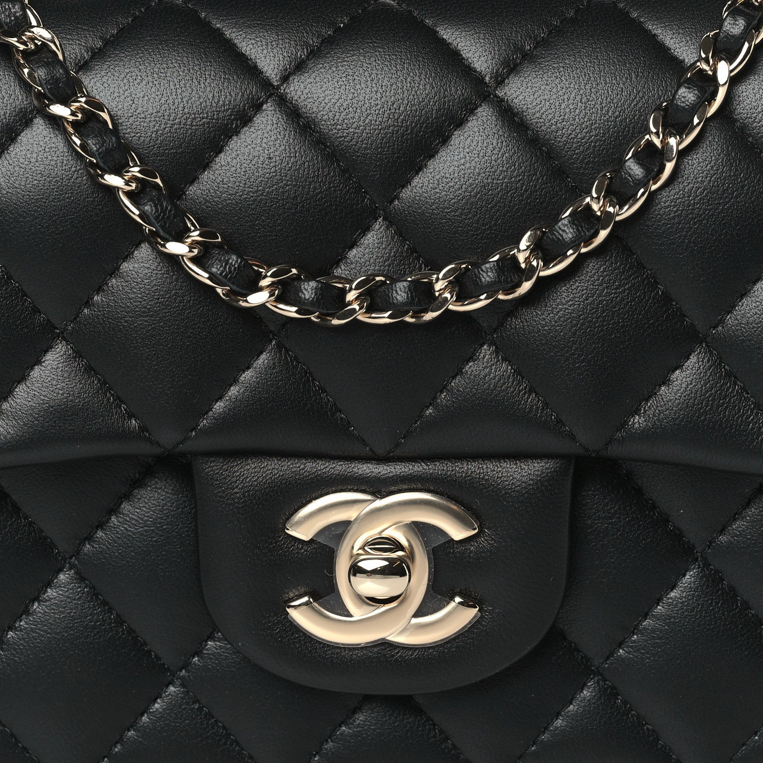 Chanel Lambskin Quilted Mini Top Handle Rectangular Flap Black 8 of 11