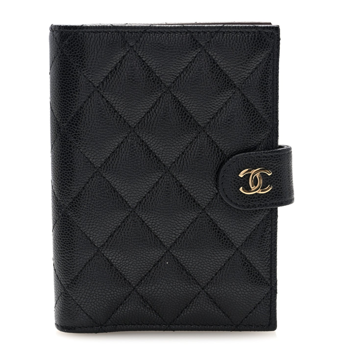Caviar Quilted Passport Holder Black