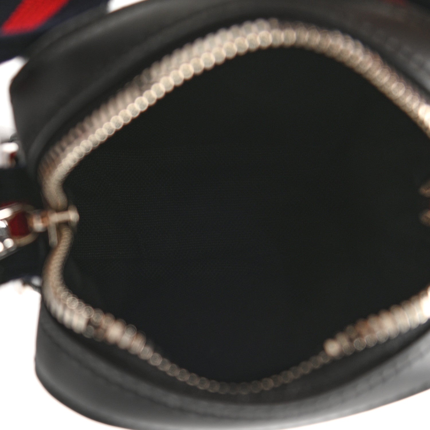 Gucci GG Supreme Monogram Appia Calfskin Web Small Camera Messenger Bag Black Grey 5 of 10