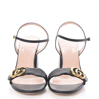 Gucci Lifford Calfskin GG Marmont Ankle Wrap 75mm Sandals 39 Black 2 of 9