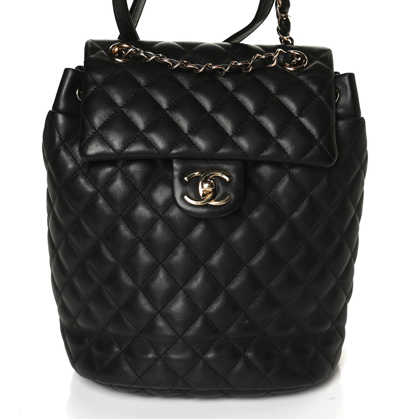 Lambskin Quilted Small Urban Spirit Backpack Black