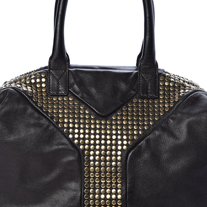 Saint Laurent Chevre Studded Large Rock Stud Easy Y Dark Brown 8 of 10