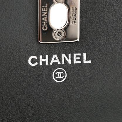 Chanel Shiny Crumpled Calfskin Crystal Quilted Precious Handle Clutch With Chain Black 6 of 11