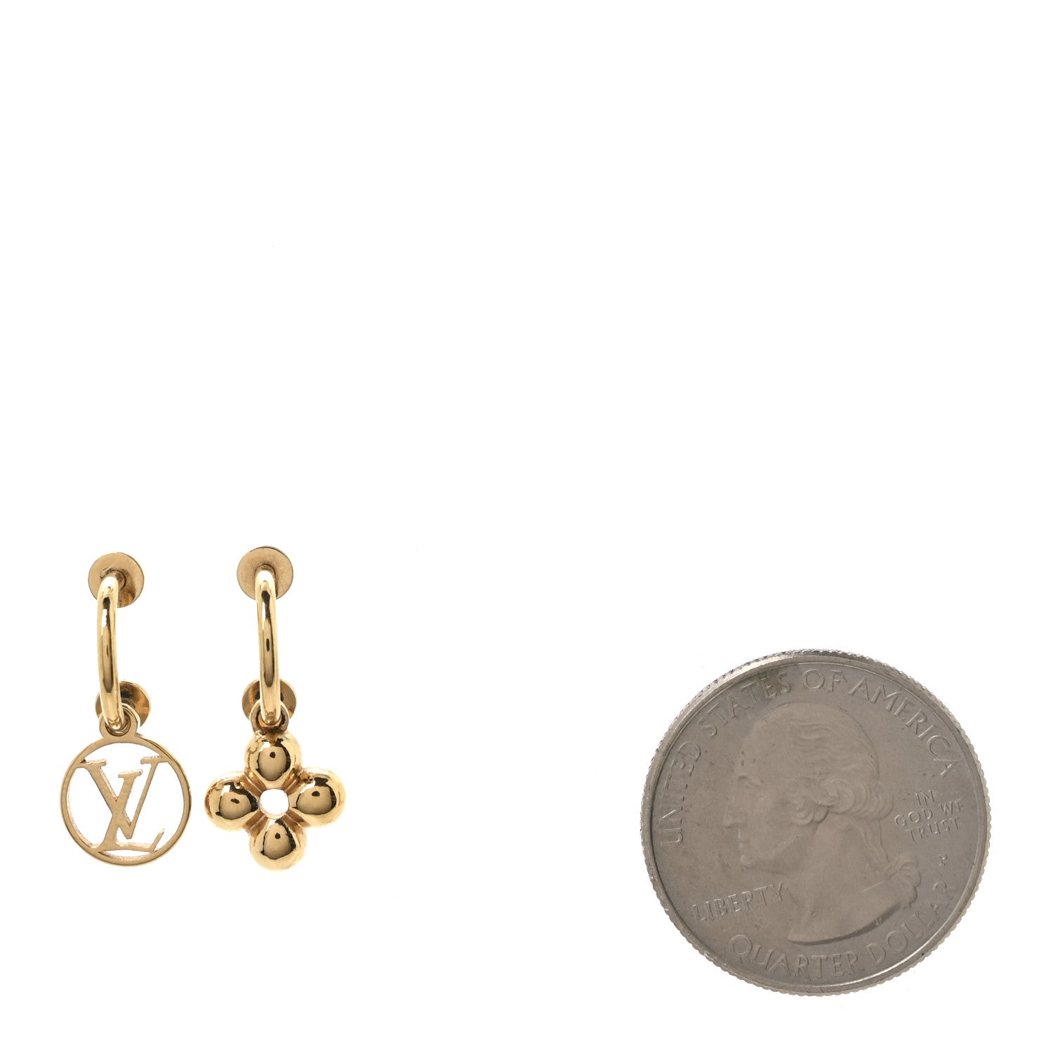 Louis Vuitton Brass Blooming Earrings Gold 2 of 5